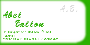 abel ballon business card